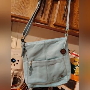 The Sak Light Blue Leather Shoulder Bag